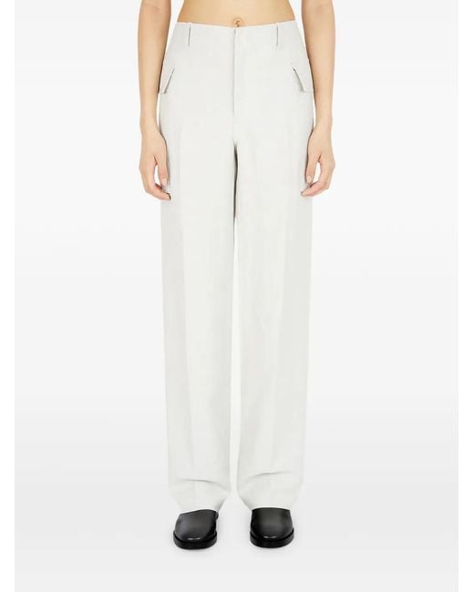 DURAZZI MILANO White Flap-Pocket Trousers