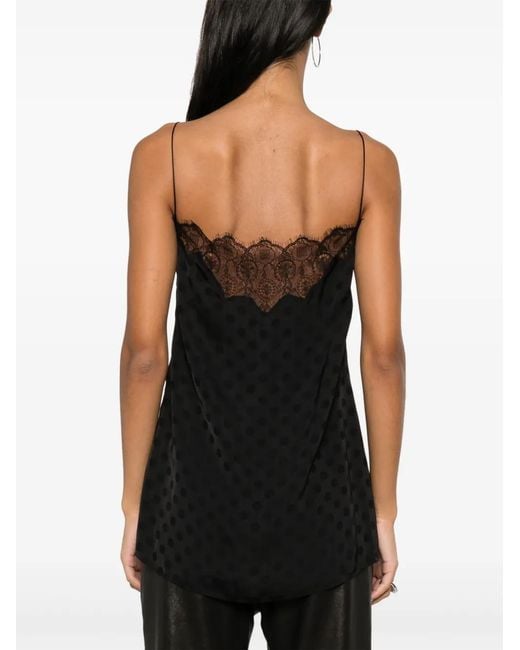 Givenchy Black Lingerie Top With Lace Detail