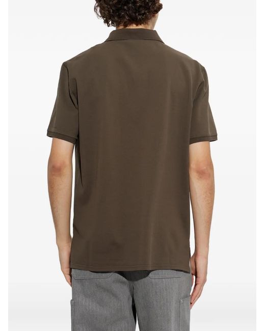 Givenchy Brown Logo-Patch Polo Shirt for men