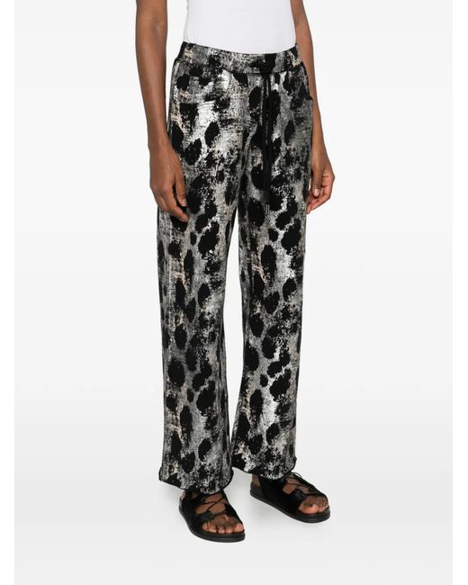 R13 Black Leopard-Print Sweatpants