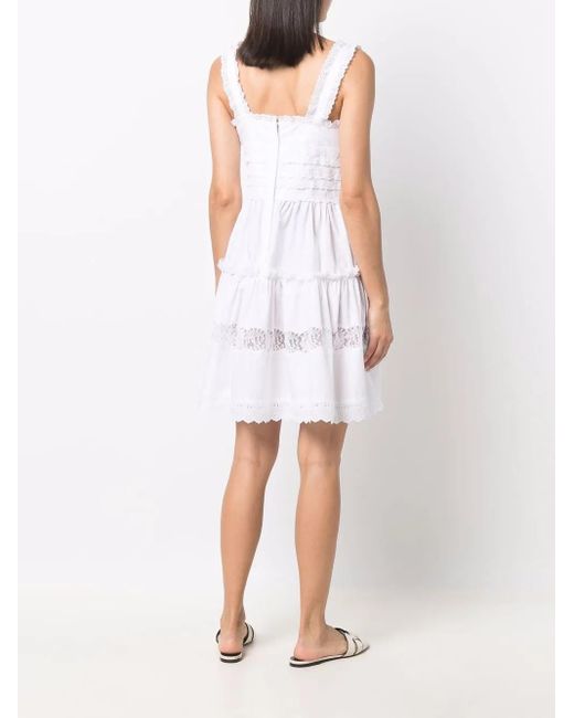 Dolce & Gabbana White Broderie-Anglaise Tiered Minidress