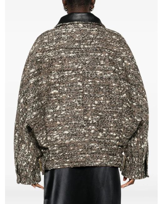 DARKPARK Brown Zip-Up Bomber Jacket