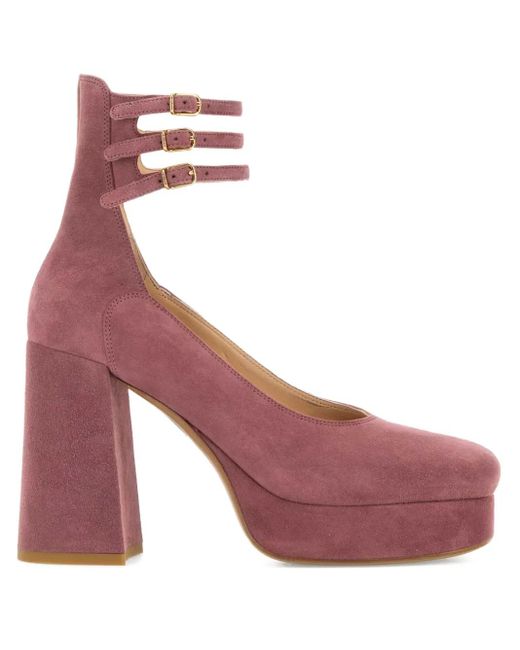 Chloé Pink 100Mm Triple-Buckle Platform Pumps