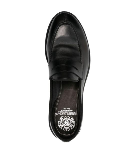 Alberto Fasciani Black Homer Leather Loafers for men