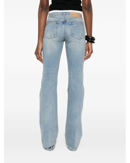 Haikure Blue Flora Broken Celestial Ripped Jeans