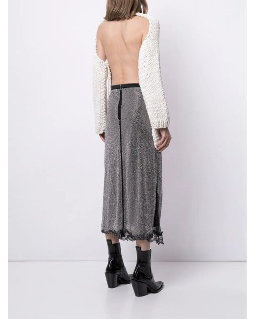 N°21 White Open-Back Crew-Neck Jumper