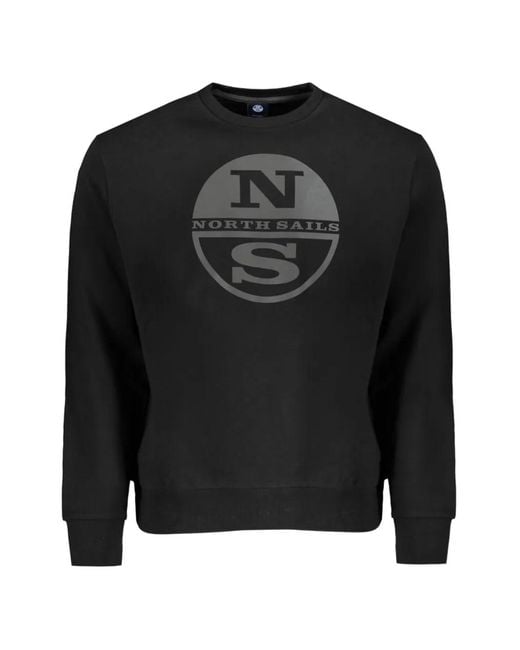 North Sails メンズ ブラック ロゴ スウェットシャツ