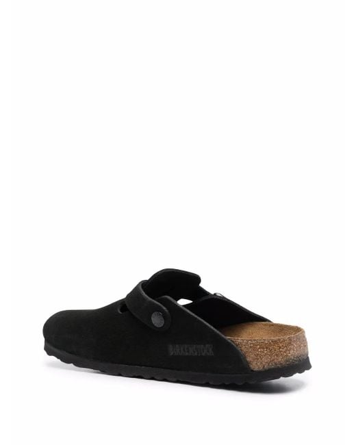 Birkenstock Black Boston Suede Mules