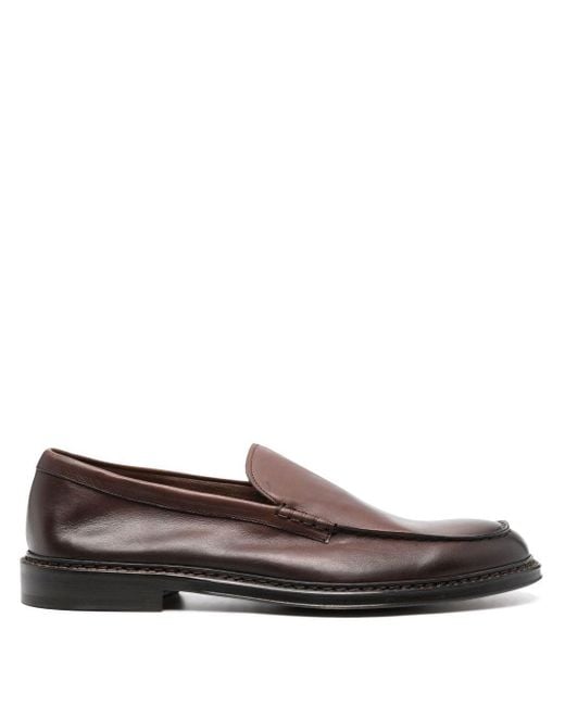 Doucal's Leather Moccasin Loafers in Brown for Men | Lyst