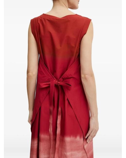 Liviana Conti Red Ombre Tie-Dye Dress