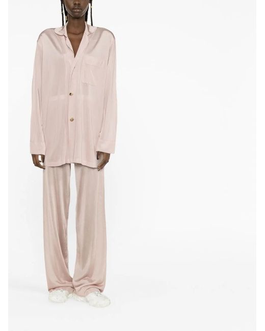 Maison Margiela Pink Oversized Button-Up Blouse