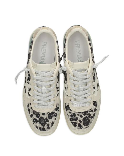 Premiata White Lace-Up Sneakers