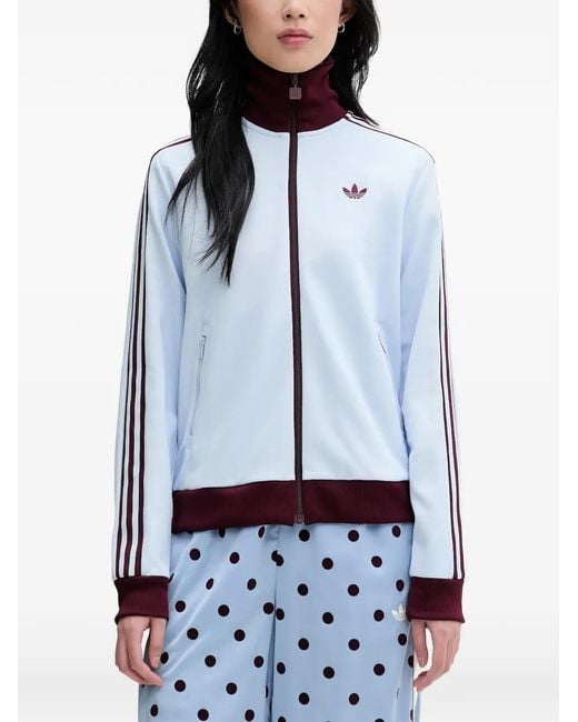 Adidas Blue Side-Stripe Track Jacket