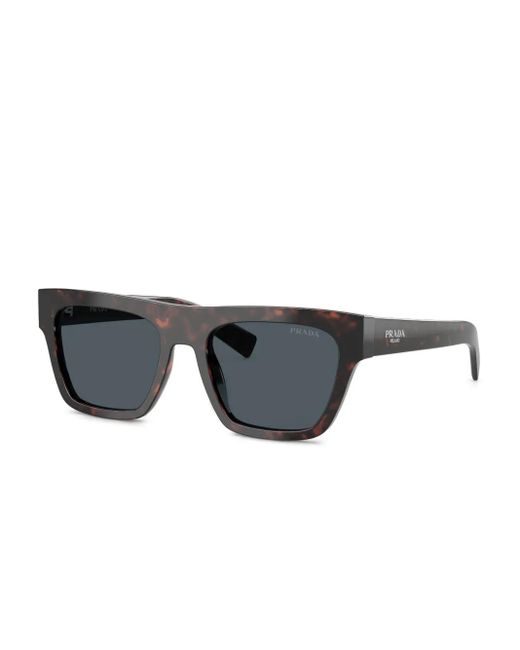 Prada Gray Square-Frame Tortoiseshell-Effect Sunglasses for men