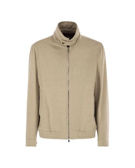 Brunello Cucinelli Natural Stand-Collar Zipped Jacket for men