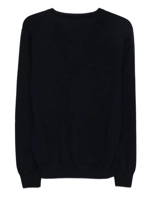 Fay Black V-Neck Wool Sweater for men
