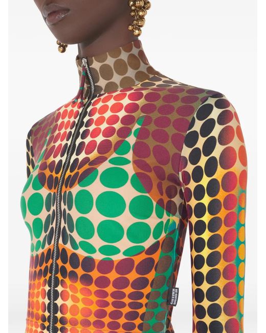 Jean Paul Gaultier Black High-Neck Zip-Up Top