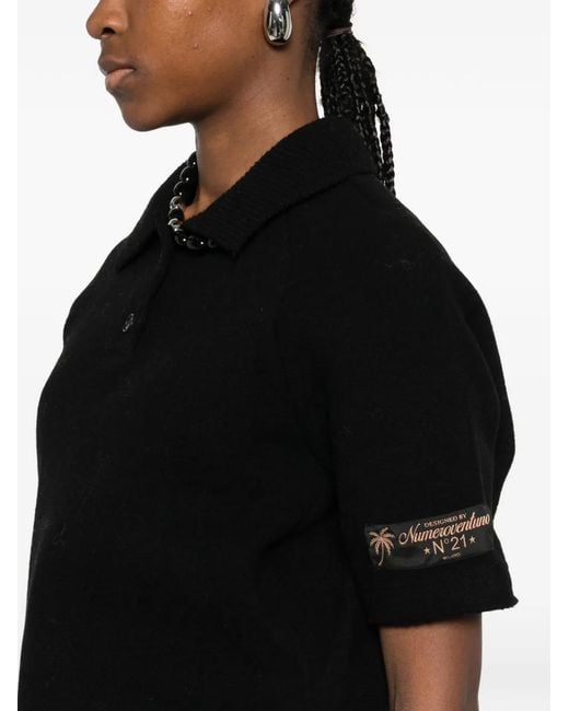 N°21 Black Buttoned Polo Knitwear