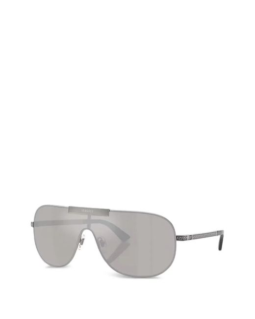 Versace Gray Greca Pilot-Frame Sunglasses for men