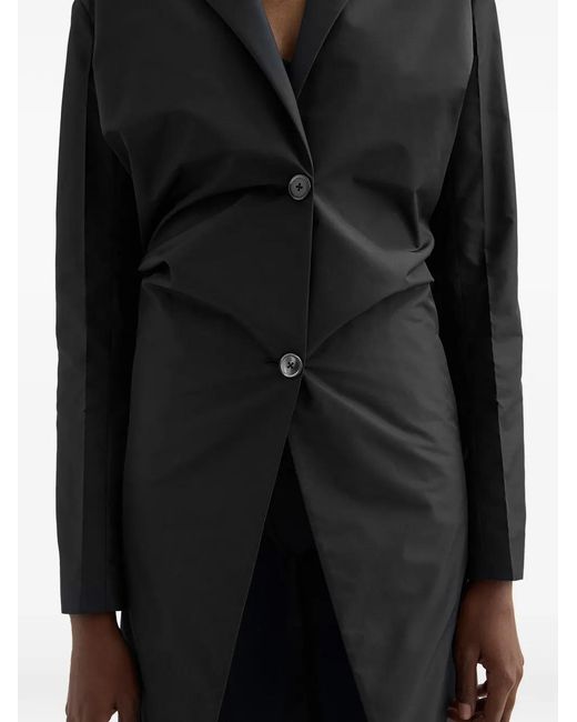 Jil Sander Black Technical Faille Coat