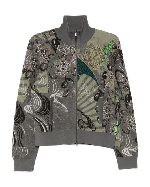 JNBY Gray Patterned Elements Cardigan