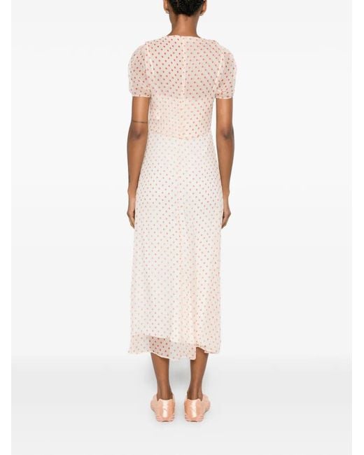 N°21 White Polka-Dot Midi Dress