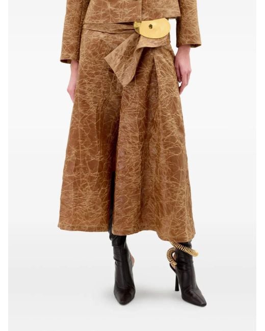 Silvia Tcherassi Brown Olga Midi Skirt
