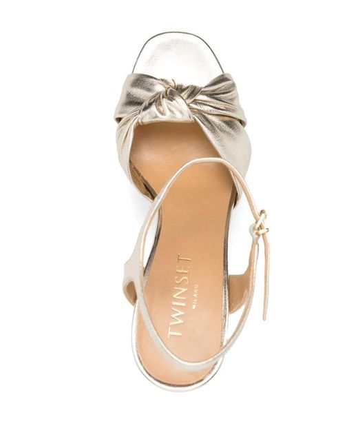 Twinset Metallic 125Mm Knot-Detail Sandals