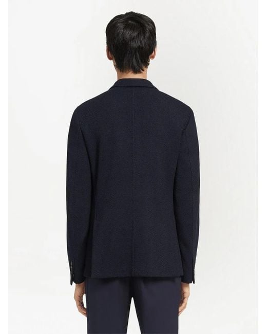 Zegna Blue High Performance Wool-Cotton Jacket for men