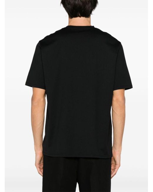 Lanvin Black Logo-appliquè Cotton T-shirt for men