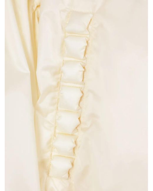 RAXXY White Quilted Balloon-Sleeve Bomber Jacket