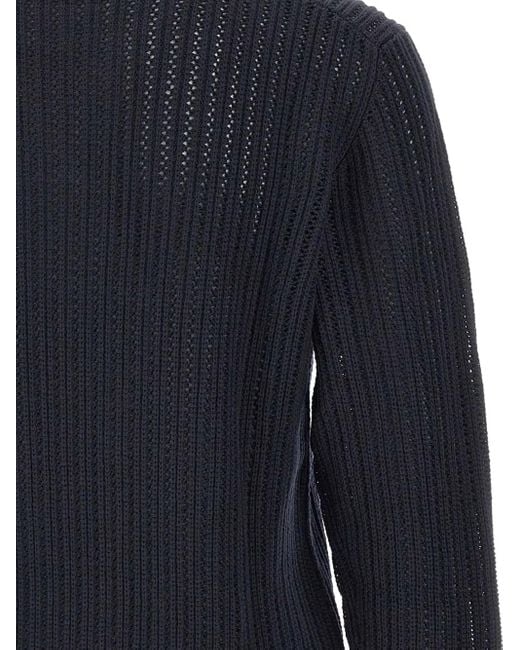 FILIPPO DE LAURENTIIS Blue Ribbed Wool Sweater for men