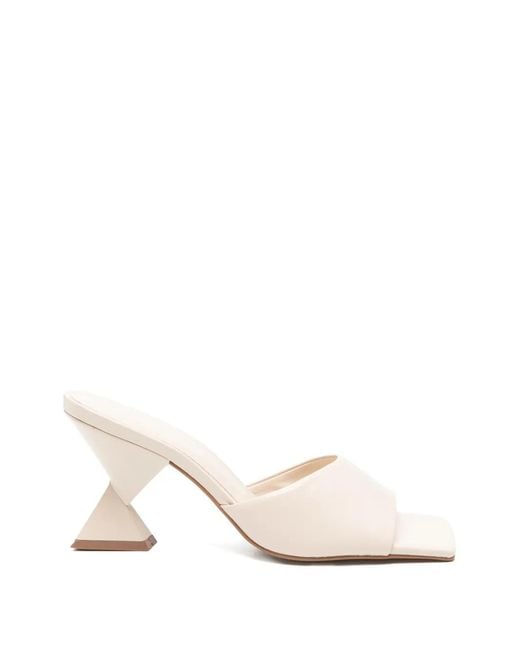 Carrano Natural Geometric-Heel Mules