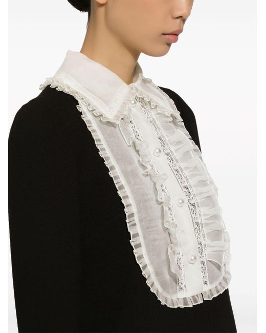 Robe courte à plastron contrastant Dolce & Gabbana en coloris Black
