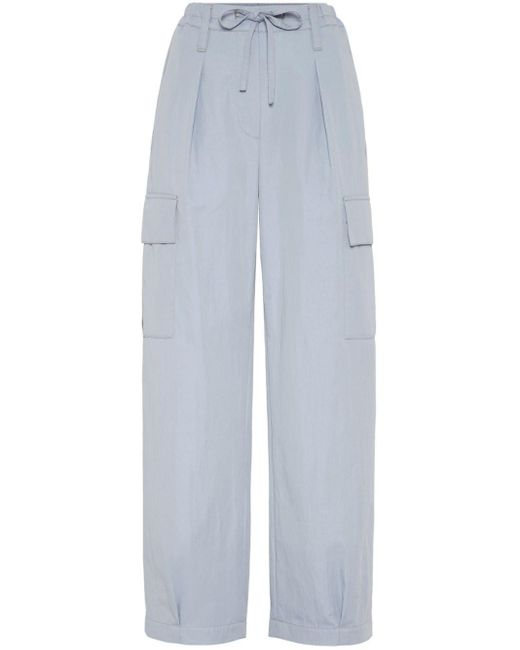 Brunello Cucinelli White Straight-leg Cargo Trousers