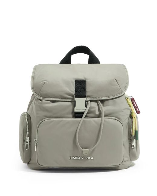 Bimba Y Lola Gray Medium Multi-Pocket Backpack