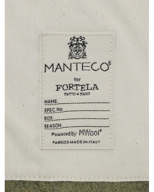 Fortela Green Contrast-Trim Wool Jacket for men
