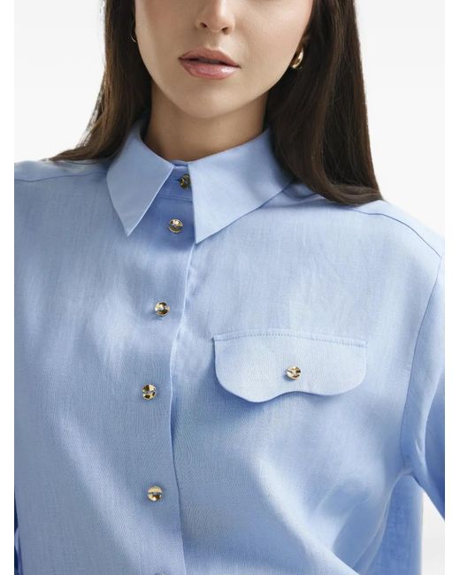 Mia Peculiar Blue Chemise À Boutonnière