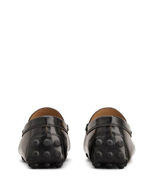Tod's Black Gommino Bubble Leather Loafers for men