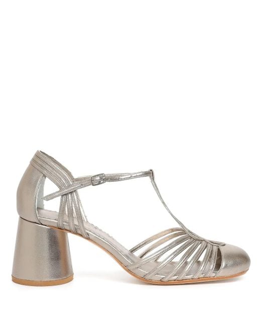 Sarah Chofakian White Chamonix 50Mm Metallic-Effect Sandals