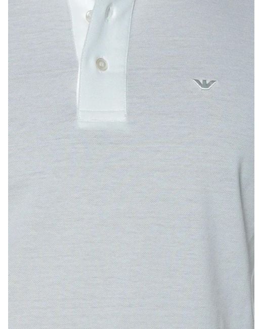 Emporio Armani Blue Logo-Plaque Polo Shirt for men