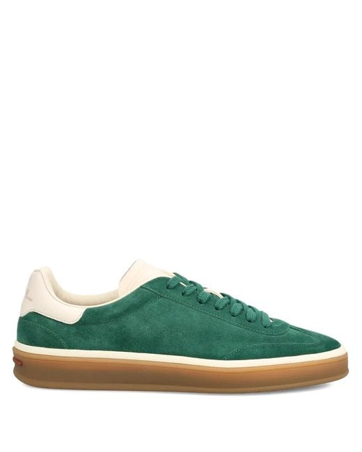 Loro Piana Green Tennis Walk Suede Sneakers