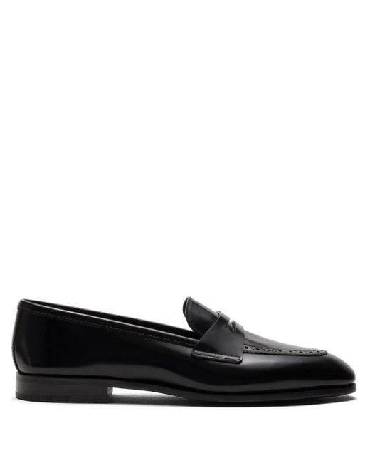 Church's Women's Black Polished-Finish Leather Loafers