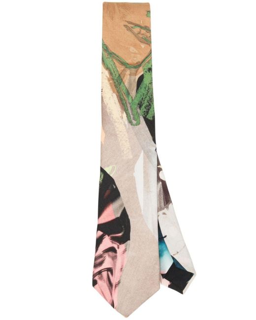 Paul Smith Brown Life Drawing-print Silk Tie for men