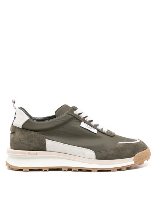 Thom Browne Green Alumni Suede Sneakers