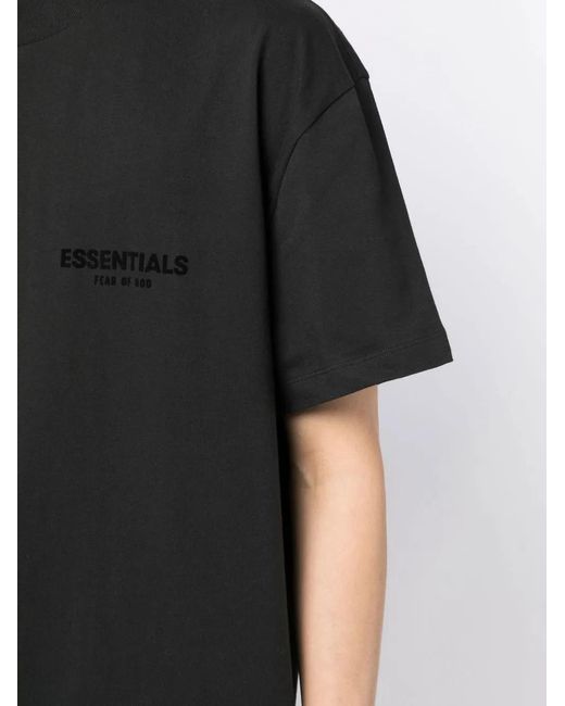 Fear Of God Black Logo-Print Short-Sleeve T-Shirt for men