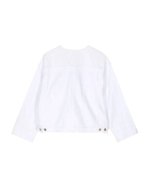 Litkovskaya White Single-Breasted Denim Jacket