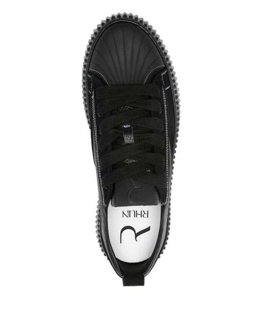 Rhun Black Textured Sole Trainers for men