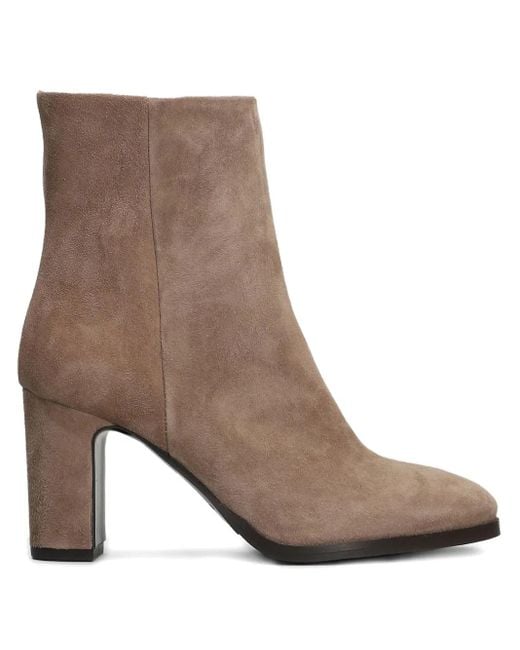 Bottes En Daim À Talon Épais Julie Dee en coloris Brown