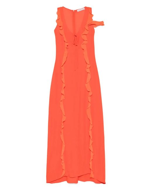 LES FILLES D'EVA クレープ マキシドレス Red